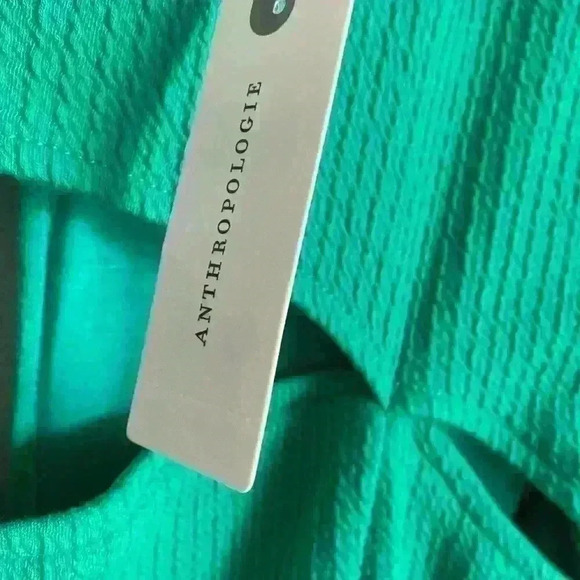 Anthropologie Maeve Cutout Green Mini Classic Shift Dress With Pockets Size M - Picture 7 of 13
